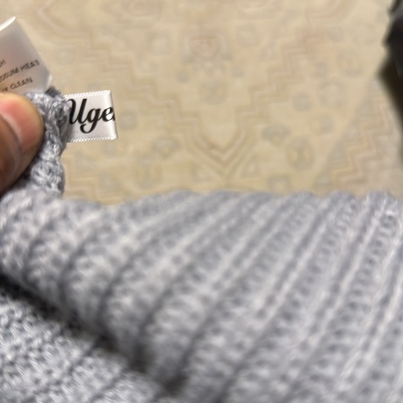 NWOT Ugerlov knit pullover short sleeve Crochet Sweater Size M LIGHT Gray Color - Picture 12 of 14